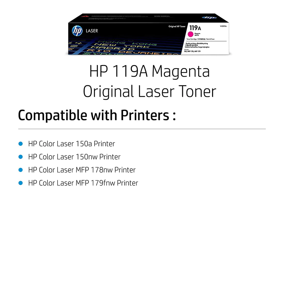 W2093A HP 119A Magenta Original Laser Toner Cartidge
