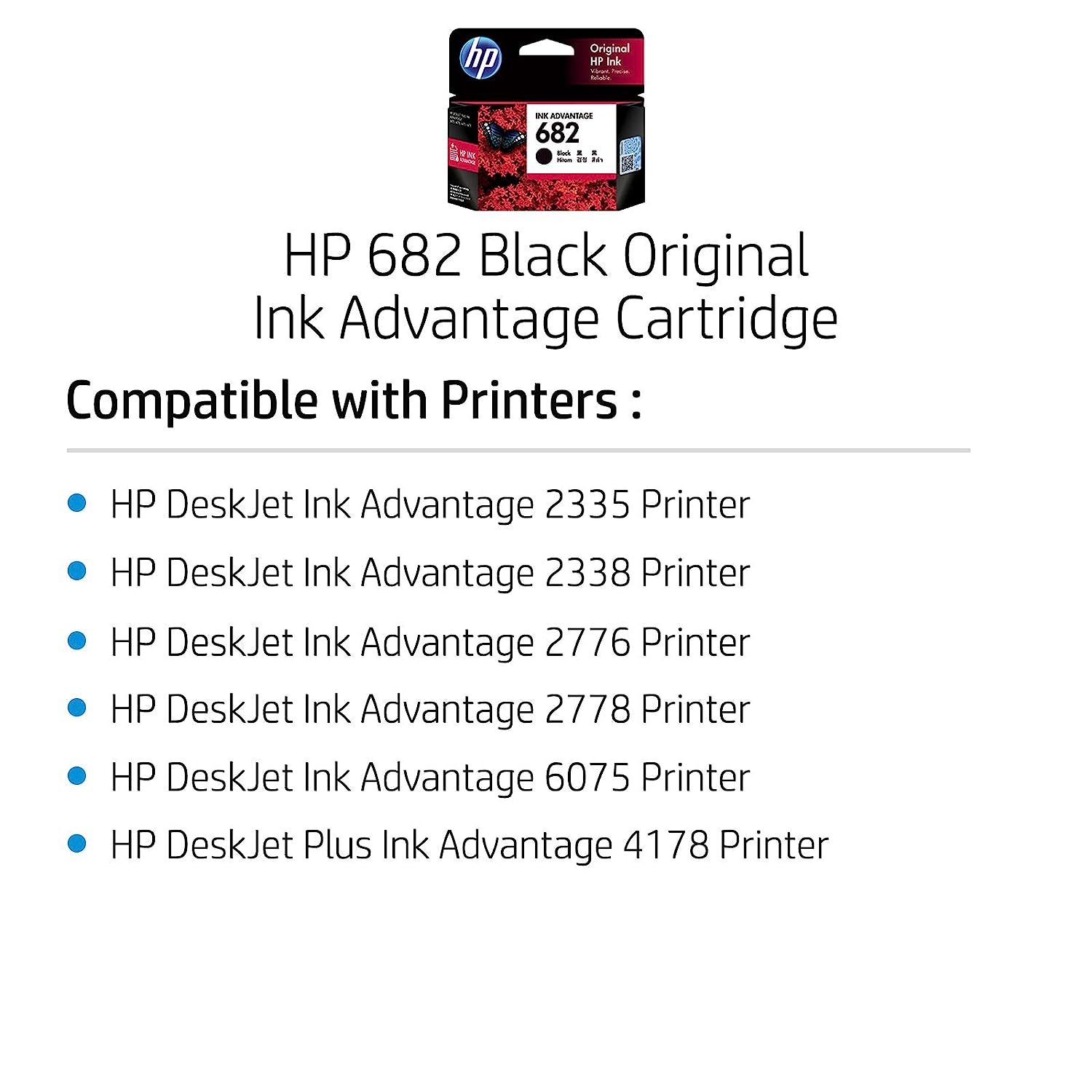 3YM77AA HP 682 Black Original Ink Cartridge