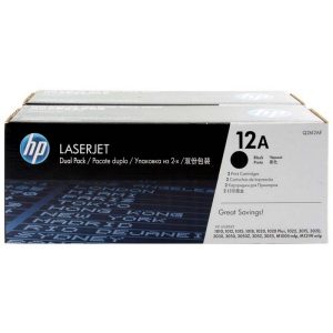 HP 12A 2-pack Black Original LaserJet Toner Cartridges Q2612AF