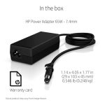 HP Adapter 7.4mm Pin 65W Adapter with power cord