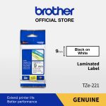 Brother TZe-221 Black on White 9mm Label Tape