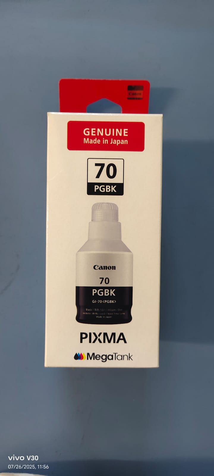 Canon 70 PGBK Black Ink Bottle (GI-70PGBK) – High Yield Pigment Ink for Pixma G5070, G6070, GM2070