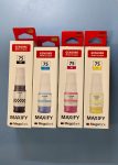 Canon 75 Ink Bottle Set (Black, Magenta, Cyan, Yellow) – Genuine Combo for Maxify GX1070, GX2070