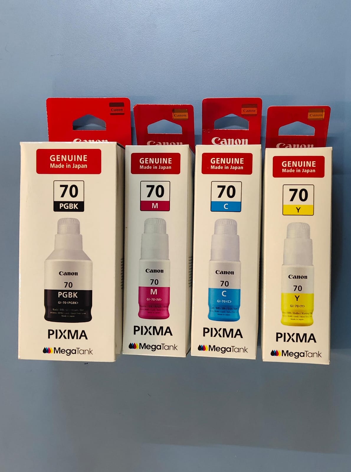 Canon 70 Ink Bottle Set (Black, Magenta, Cyan, Yellow) – Genuine Combo for Pixma G Series (G5070, G6070, GM2070)
