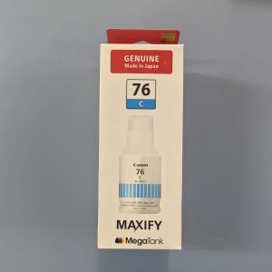 Canon 76 Cyan Ink Bottle GI-76C – High Yield Pigment Ink for Maxify GX & Pixma GX Series Printers
