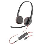 Poly Black wire 3220 Stereo USB Headset – Noise-Canceling, USB-A/C, All-Day Comfort.